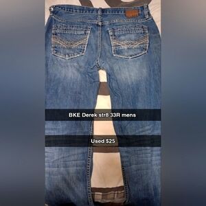 BKE DENIM DEREK STR8 sz 33R